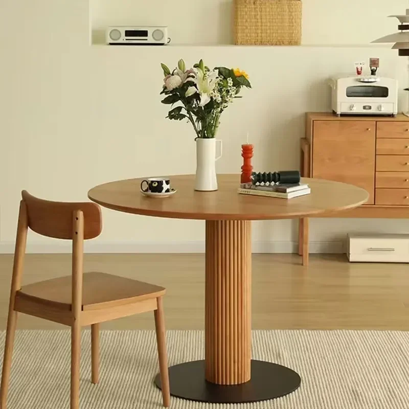 

l Unique Design Round Wooden Dining Table Set Dining Room Furniture Restaurant Table Accent Nordic Dinner Table Set