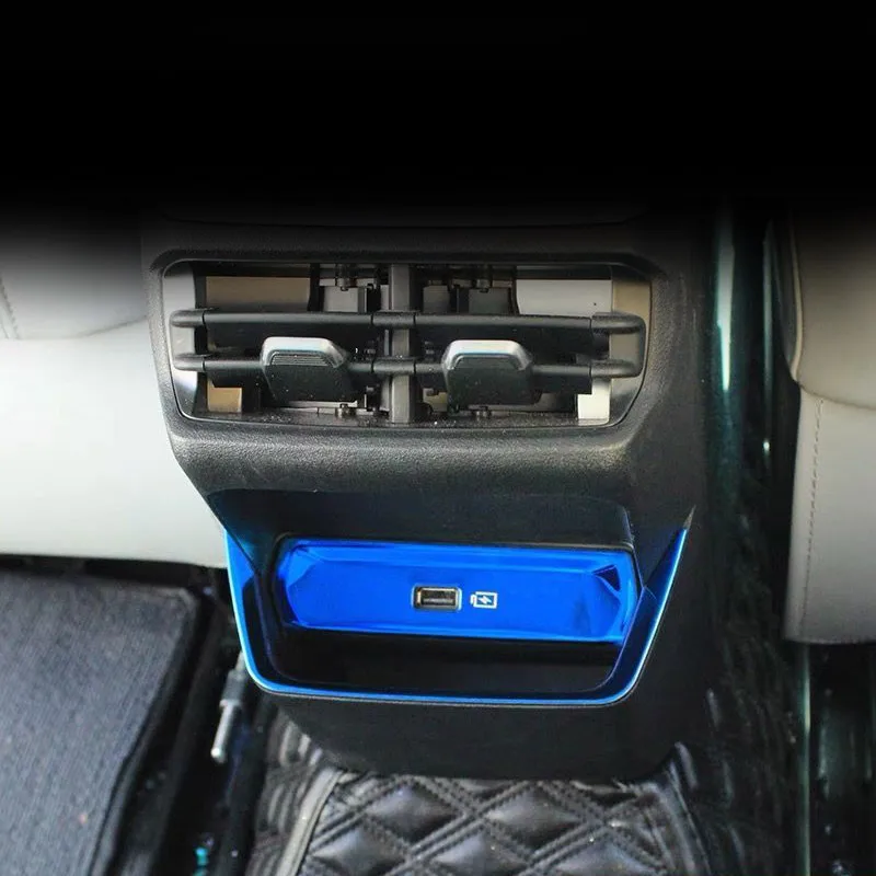 

Vtear Inner Armrest Storage Box Cover Decoration rear USB Charger Plug Trim Car Interior Accessories Parts For Geely EMGRAND