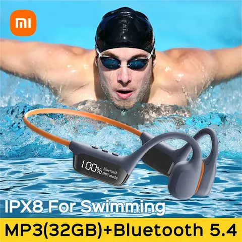 Xiaomi Mijia 뼈 전도 블루투스 헤드폰 IPX8 방수 수영 이어폰 무선 스테레오 음악 32GB MP3 스포츠 헤드셋