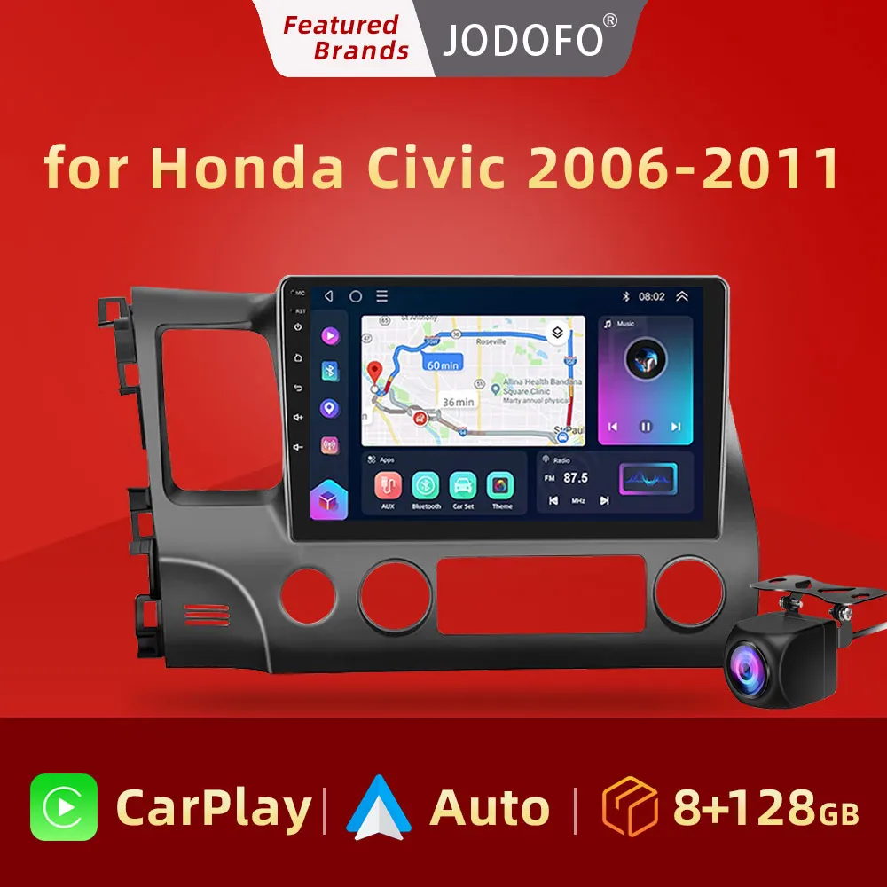 

Jodofo Car radio For Honda Civic 8th 2006-2011 Carplay Android auto Qualcomm Car stereo Multimedia player 4G wifi DSP 36EQ 2 din