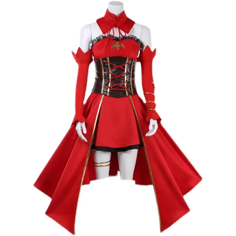 كوس مارت تاكت أب. مصير القدر تأثيري حلي حلوة أنيقة فستان أحمر موحد أنثى ذكر نشاط حفلة لعب الأدوار الملابس