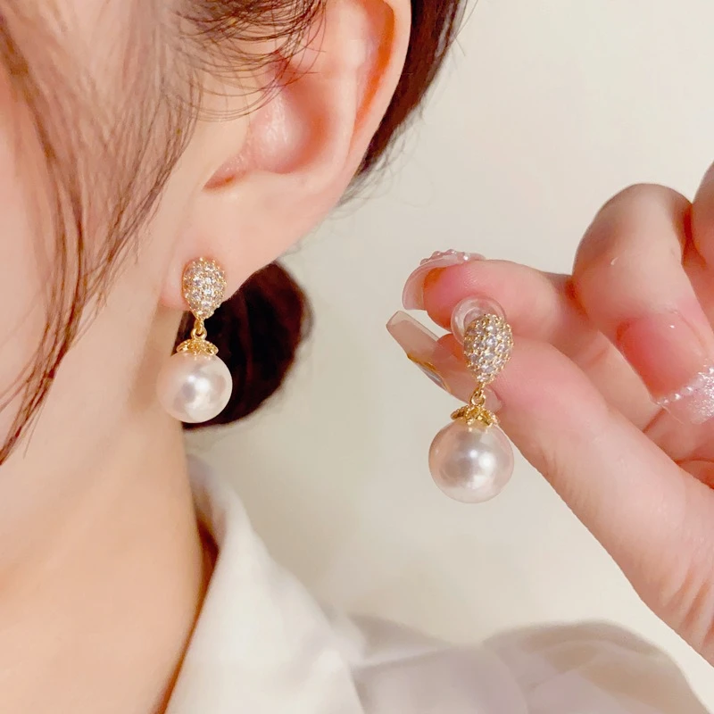 

Изысканные женские серьги в форме капли с цирконом в европейском и американском стиле, элегантные антиаллергенные серьги