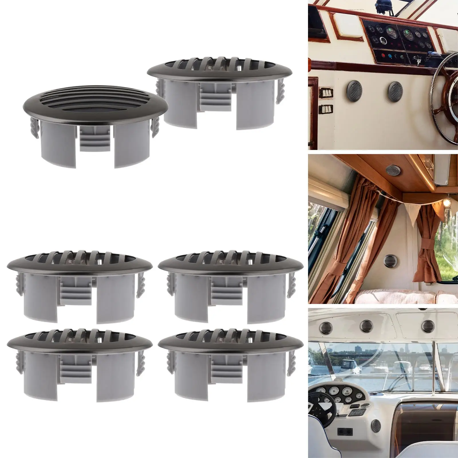 Coperchio di sfiato del flusso d'aria della griglia accessori in acciaio inossidabile 3.5 da 316 pollici coperchio della griglia della presa d'aria rotonda per navi RV Boats Deck Yachts