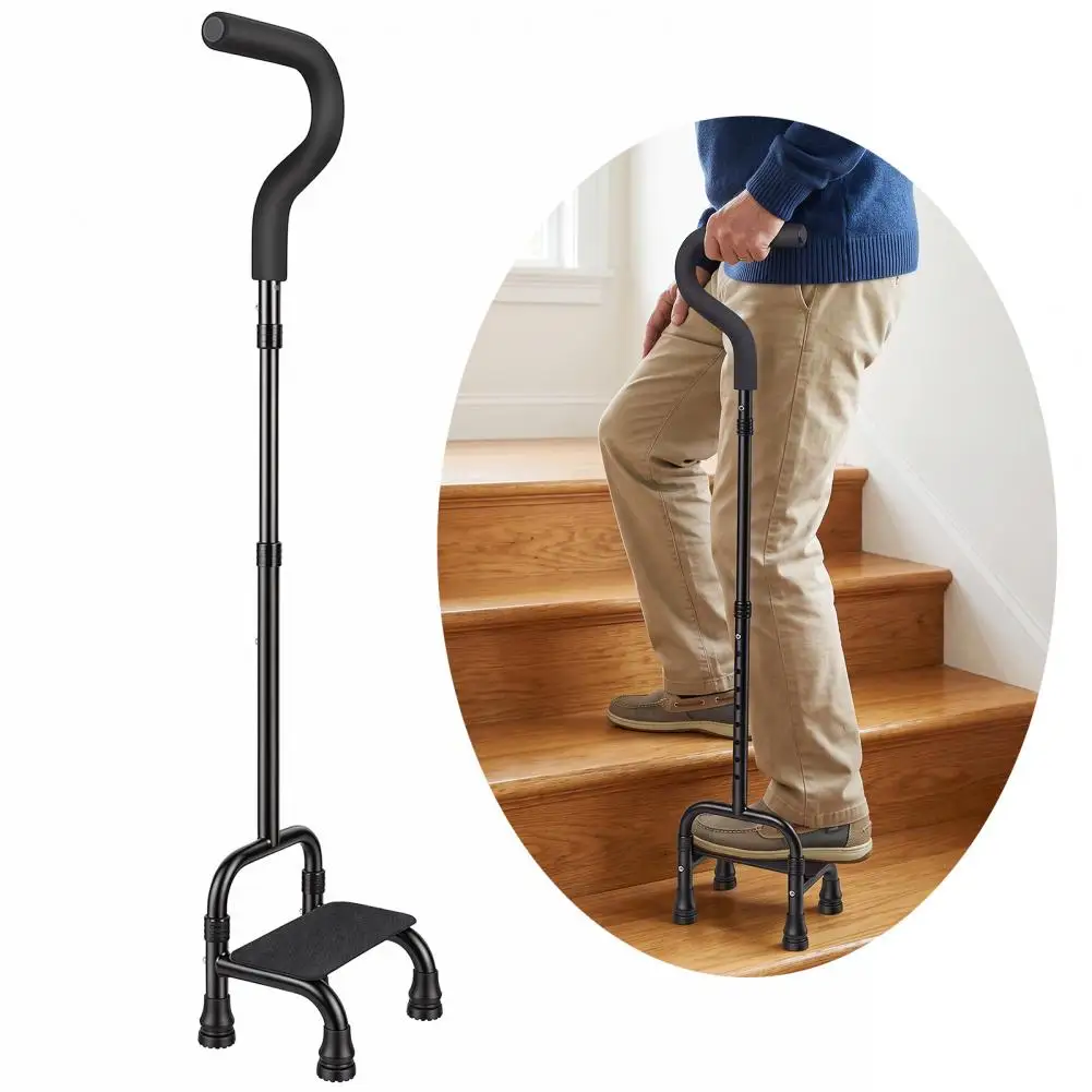 Stair Climbing Assist Cane for Seniors, Adjustable Half Step Assist Aid for Walking Up Down Stairs, Portable Stair Lift Cane