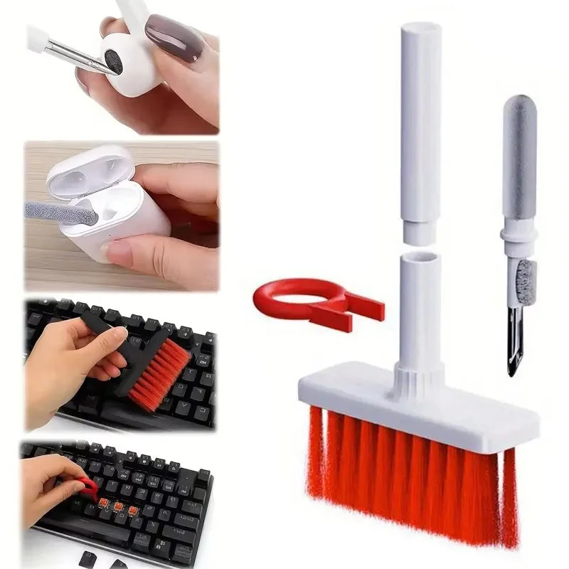 5 In 1 Keyboard Cleaning Brush Kit Keycap Puller Earbuds Cleaner For Airpods Pro 1 2 3 Bluetooth Earphones Case Cleaning Tools