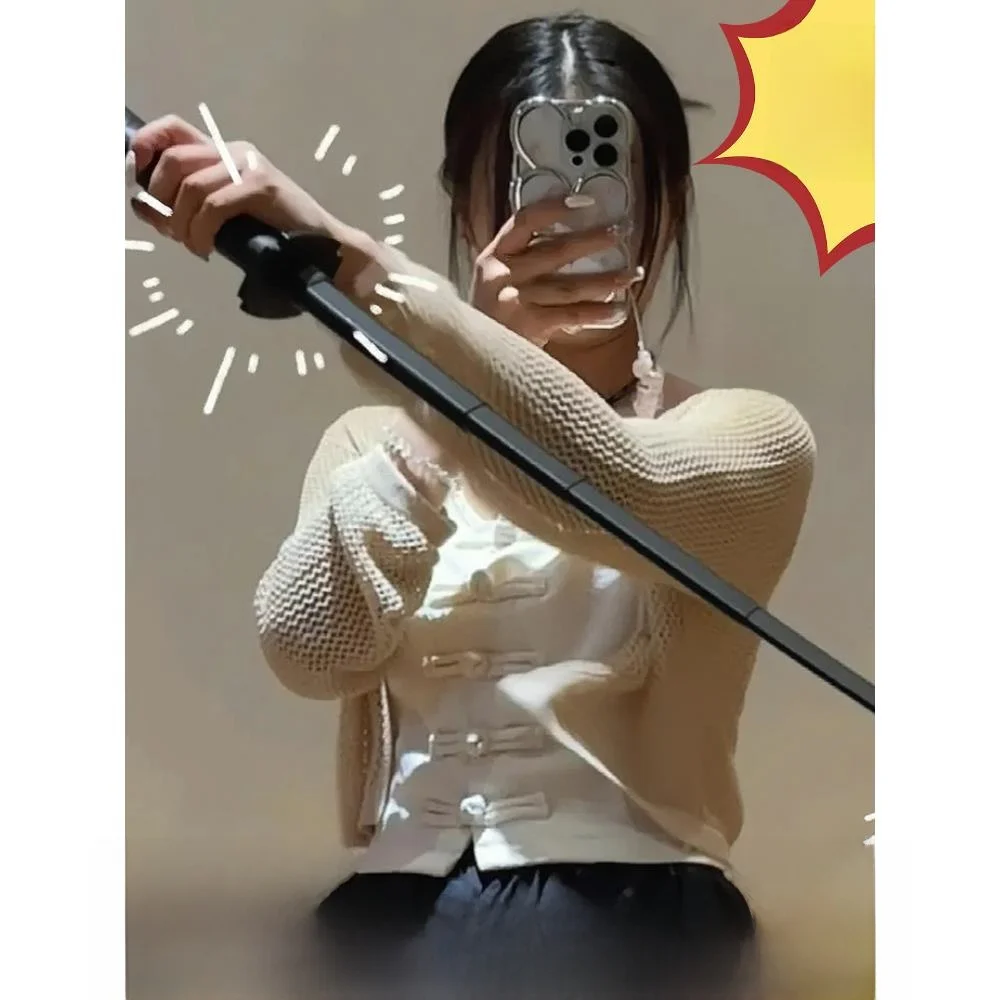 

Раздвижной 3D-печатный самурайский меч (удлиненная версия) с дизайном «Морковь», выдвижной нож, коллекционная модель для художников