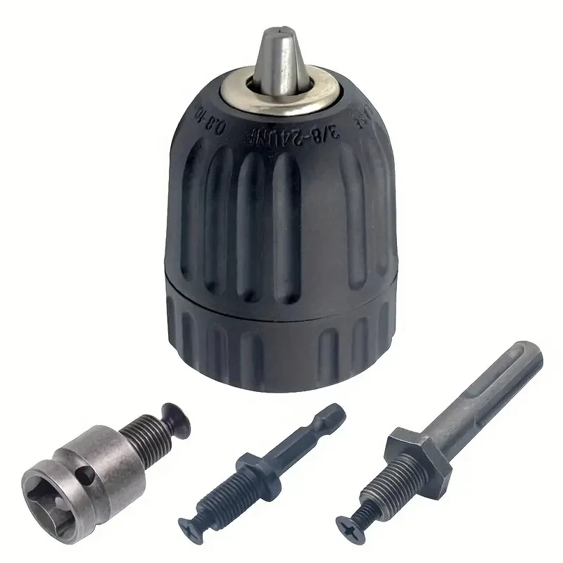 

2-13mm Precise Keyless Drill Chuck Converter 3/8"- 24UNF Thread Quick Change Adapter SDS-Plus Shank 1/4" Hex