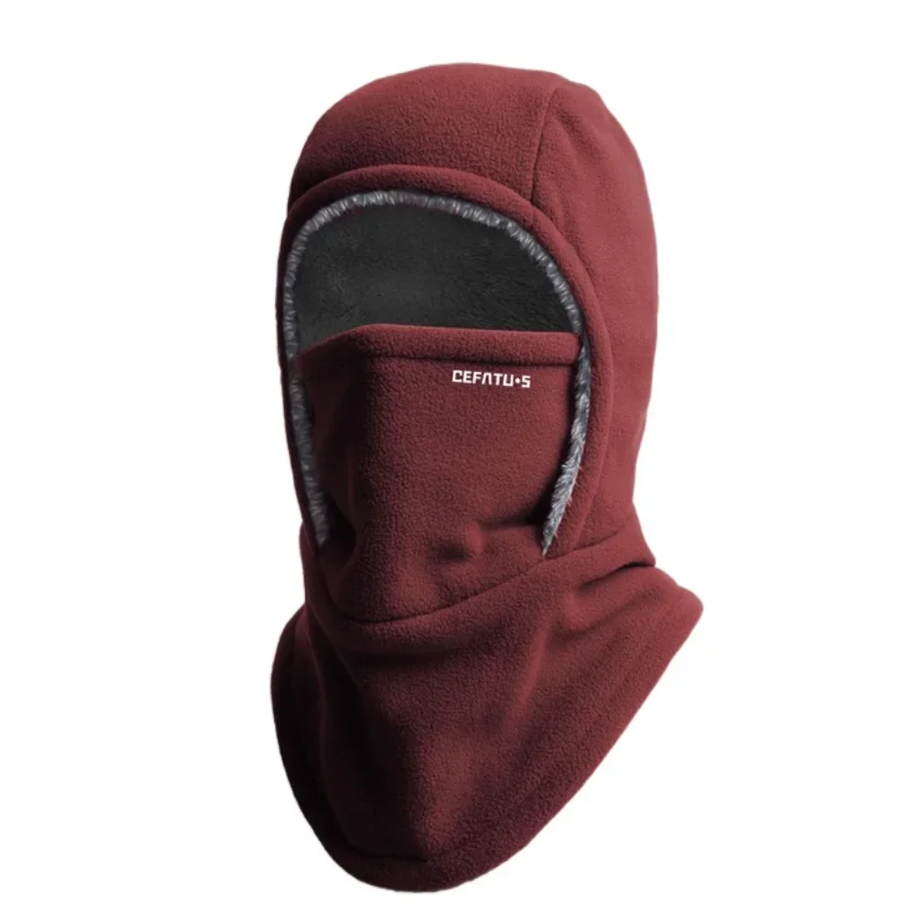 AliExpress NONE Fleece Balaclava Cycling Cap Cold-proof Windproof Warm Hood and Hat Thicken Thermal Ski Windproof Cap Women Men