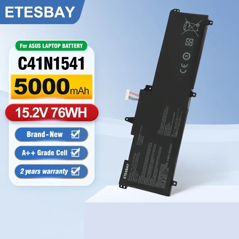 ETESBAY C41N1541 For ASUS ROG GL702 GL702V GL702VM GL702VS GL702VT GL702VM1A 0B200-02070000 15.2V 76WH Laptop Battery