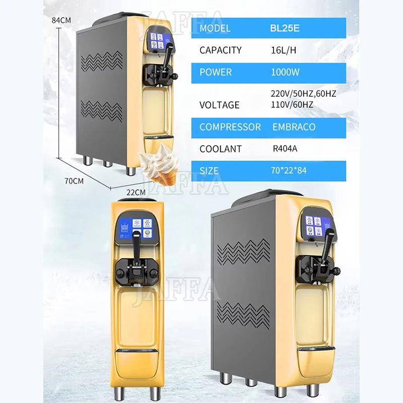 Including Tariffs Multi-Color Mini 16-22L/H Desktop Soft Serve Ice Cream Dispenser Machine Single Flavor Ice Cream Machine