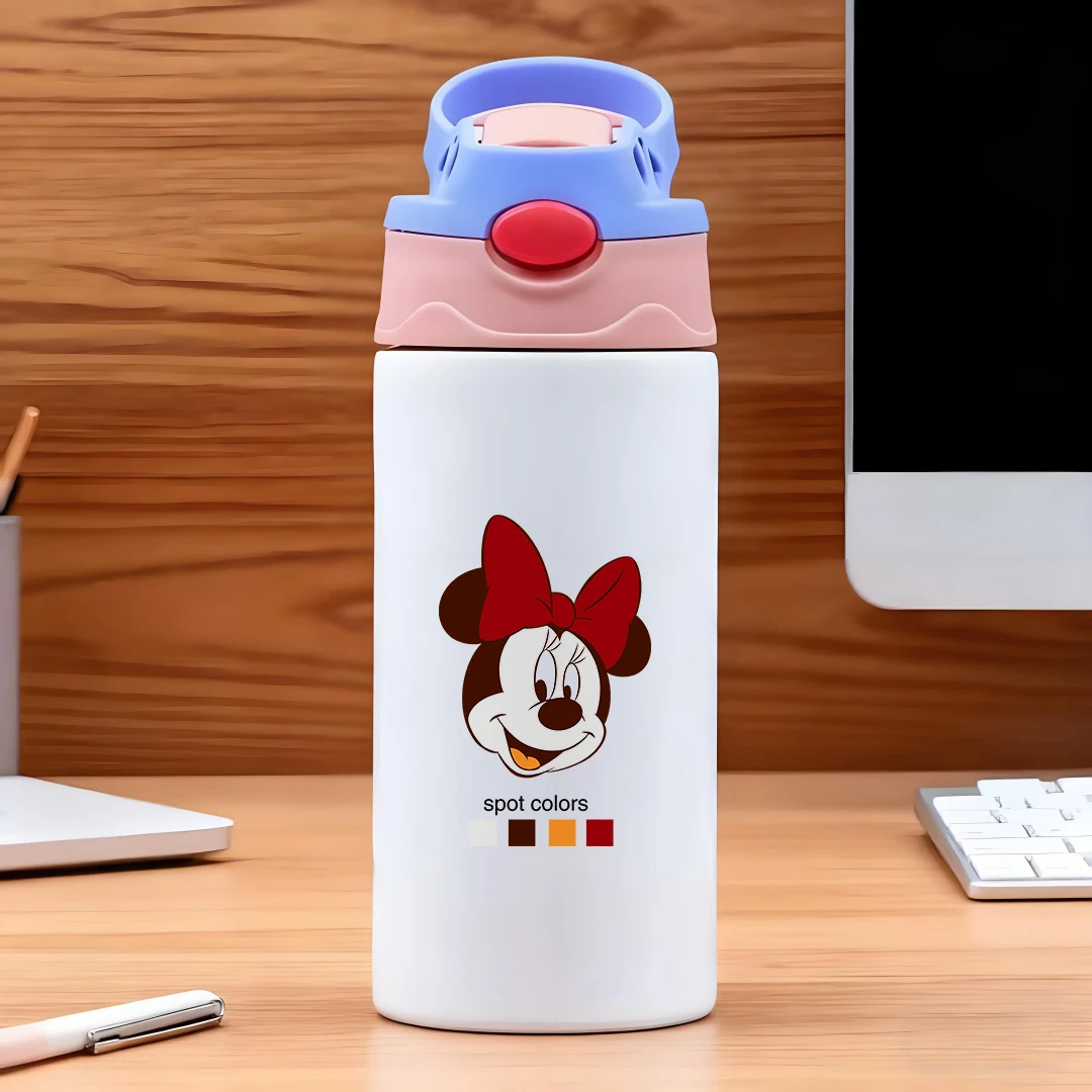 

Disney Minnie Mouse cartoon design vacuum-insulated stainless steel straw cup kids water bottle New Year gift