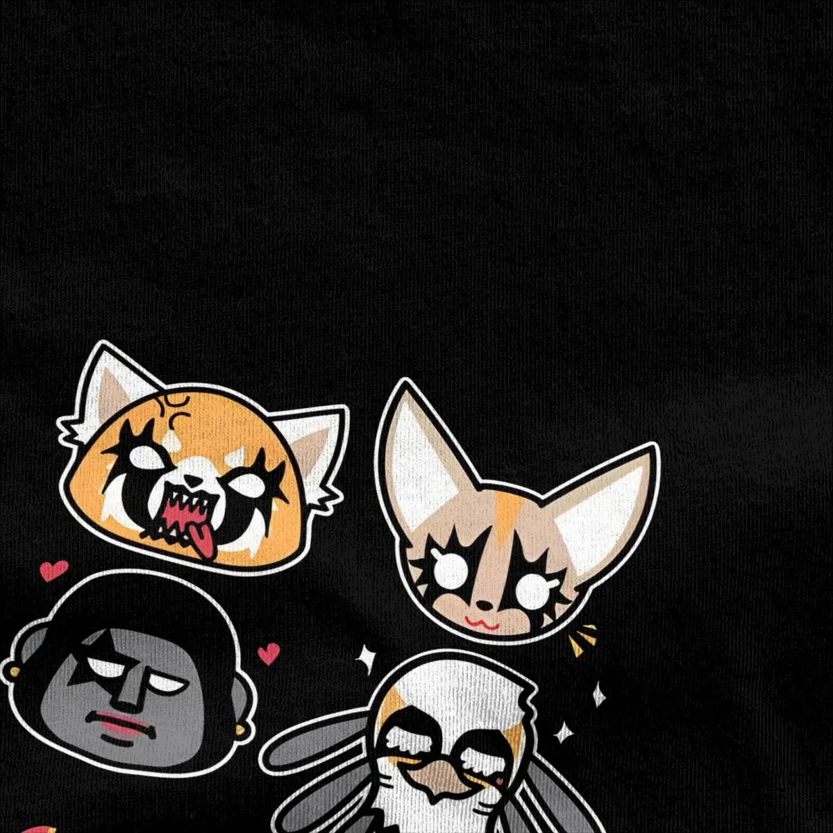 Men's Aggretsuko With Friend T Shirts Pure Cotton Tees Summer Y2K Retro Short-Sleeve T-Shirt Crew Neck Fashion Casual Tshirt