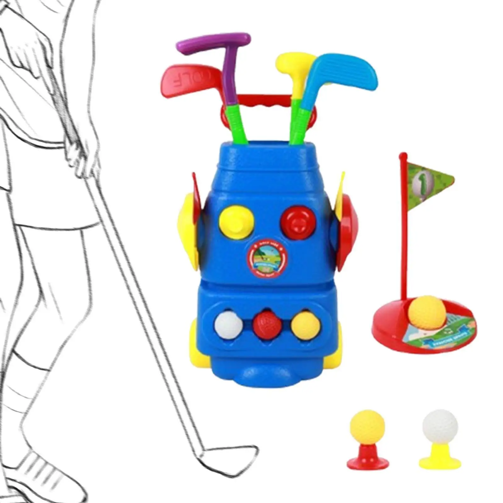 Golfset Draagbare golfspeelgoedsets voor 3, 4, 5, 6, 7, 8 jaar oud
