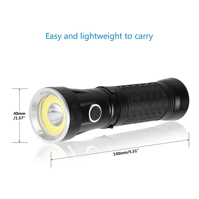 T6+COB 90 Degree Rotating Working Flashlight Powerful LED Torches Lamp Portable White/Red Light Flashlights For Outdoor Camping