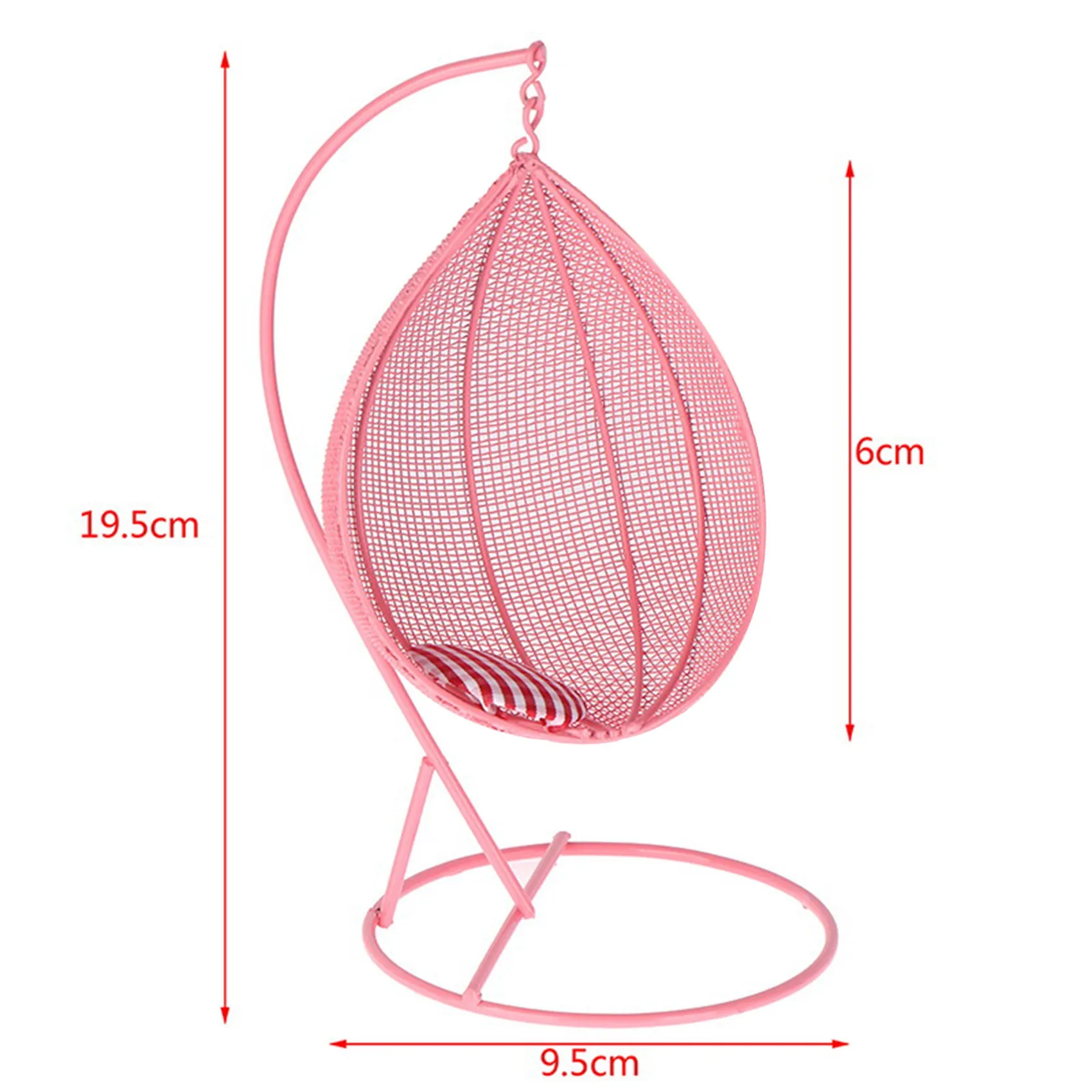 1:12 Miniature Furniture Swing Chair Hammock Doll House Decor Toy Pink