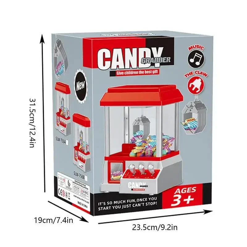 Claw Game Machine Arcade Mini Toy Grabber Machine For Kids Candy Machine Retro Carnival Music And 24 Game Coins Birthday Gift
