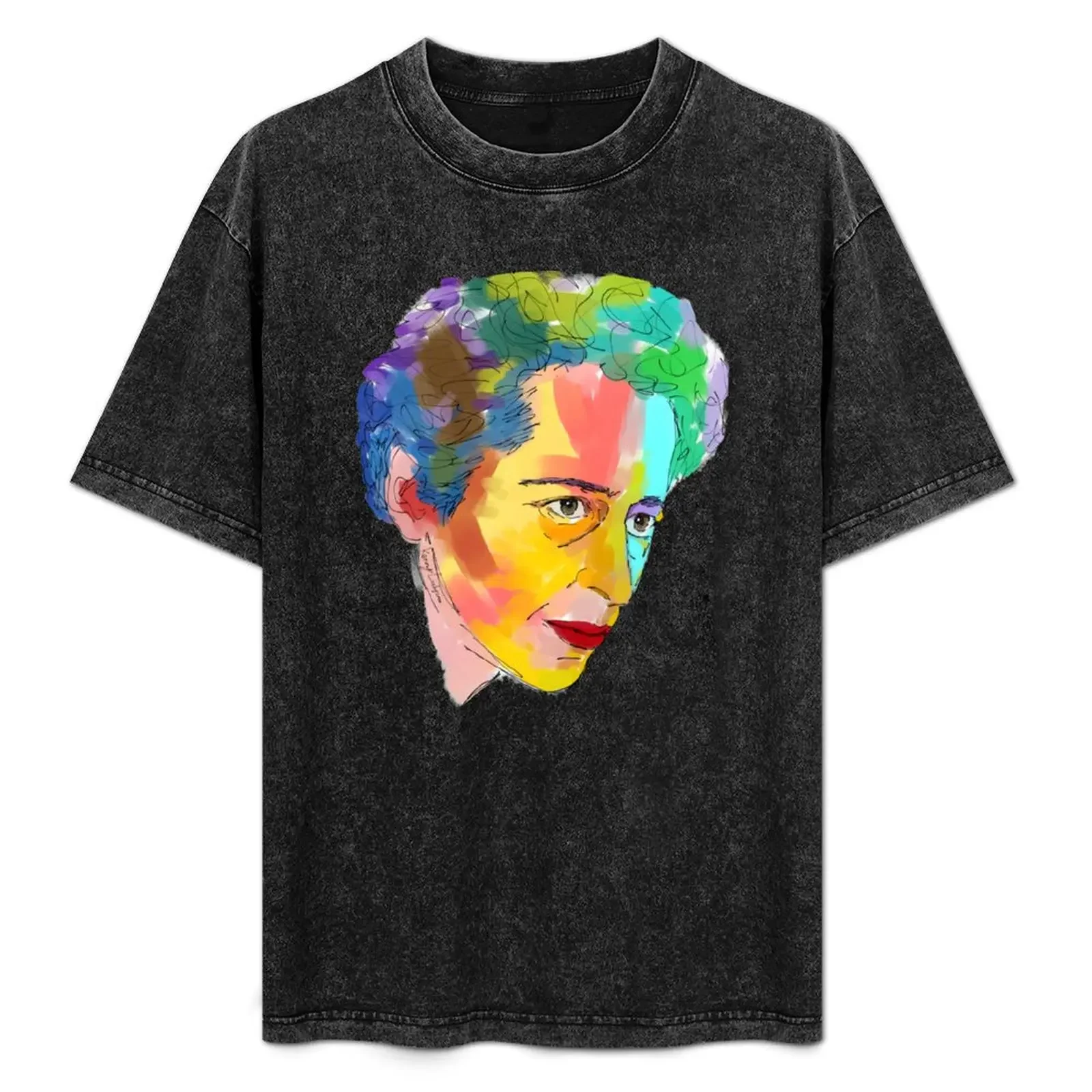 

Hannah Arendt abstract painting T-Shirt summer tops vintage t shirts vintage graphic tee men t shirts high quality