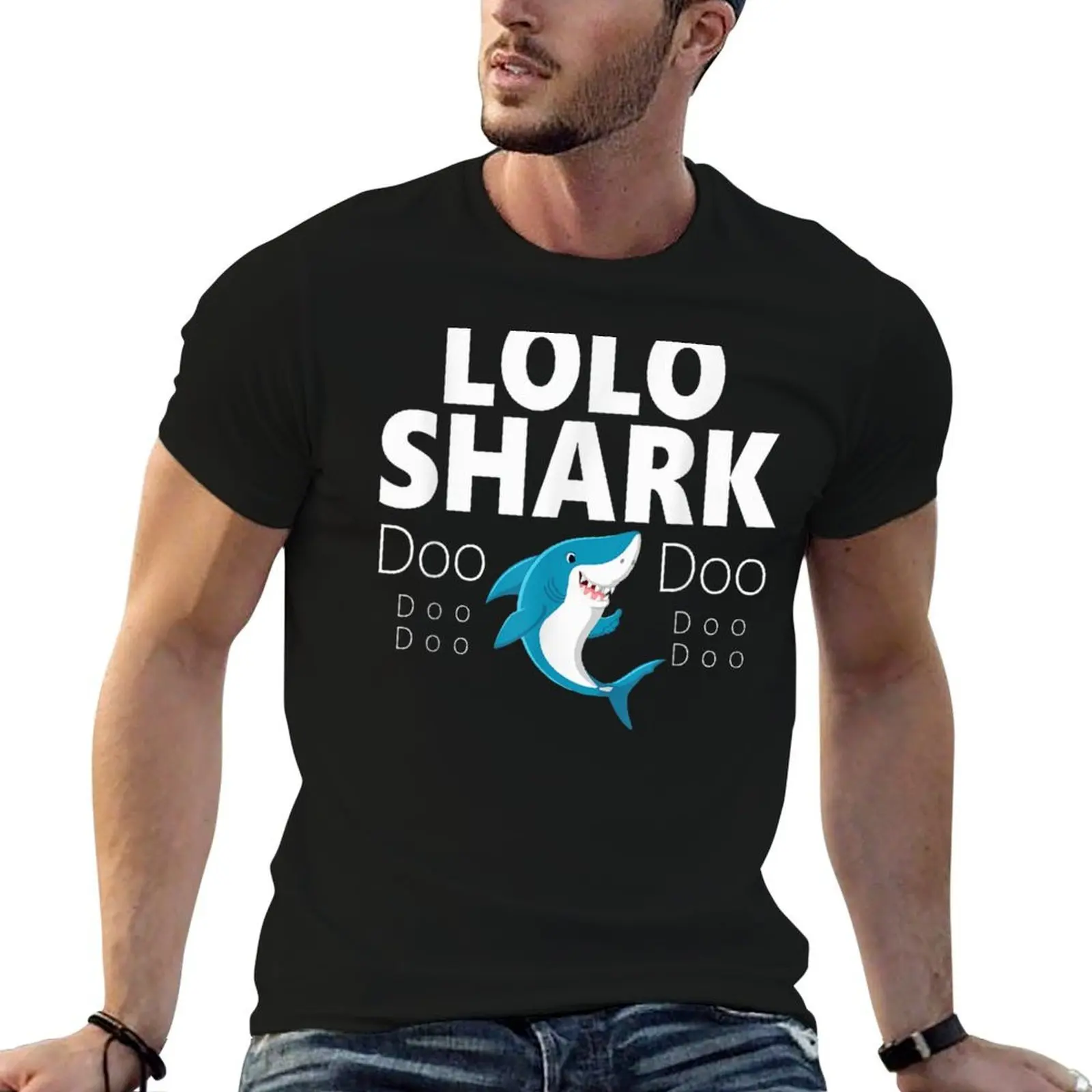 

Mens Lolo Shark Gift T-Shirt t shirt for man 100 percent cotton funny t shirts dark humor T-Shirt