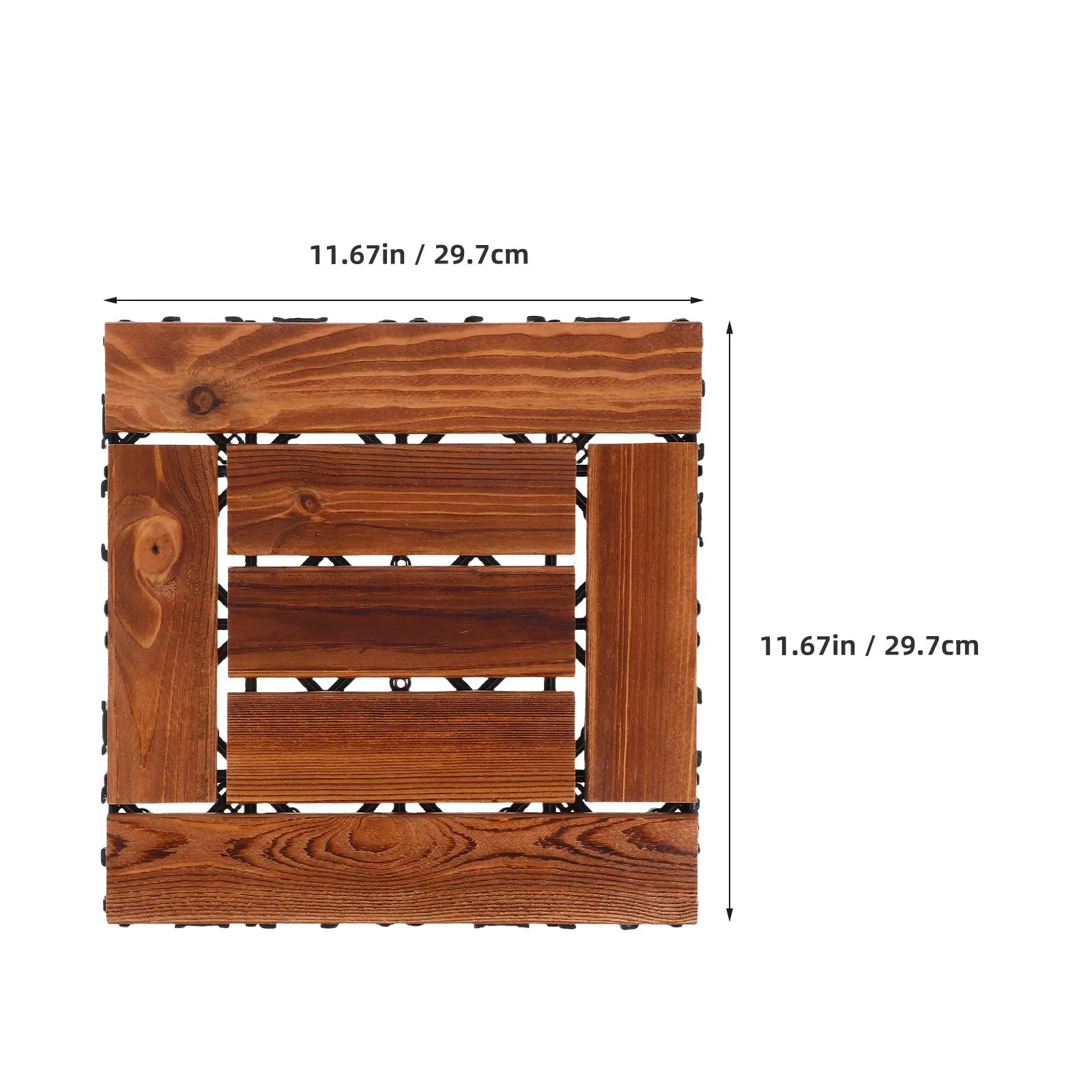 Larch Interlocking Wood Floor Tiles Outdoor Patio Garden Balcony Decking Flooring Thickened Strength Natural Grain