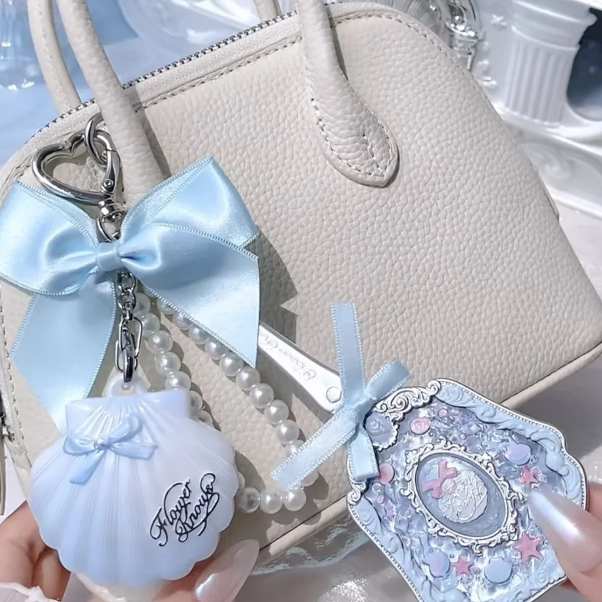 Flower Knows Shell Pearl Collection surligneur Palette miroitant paillettes iluminador maquillage surbrillance