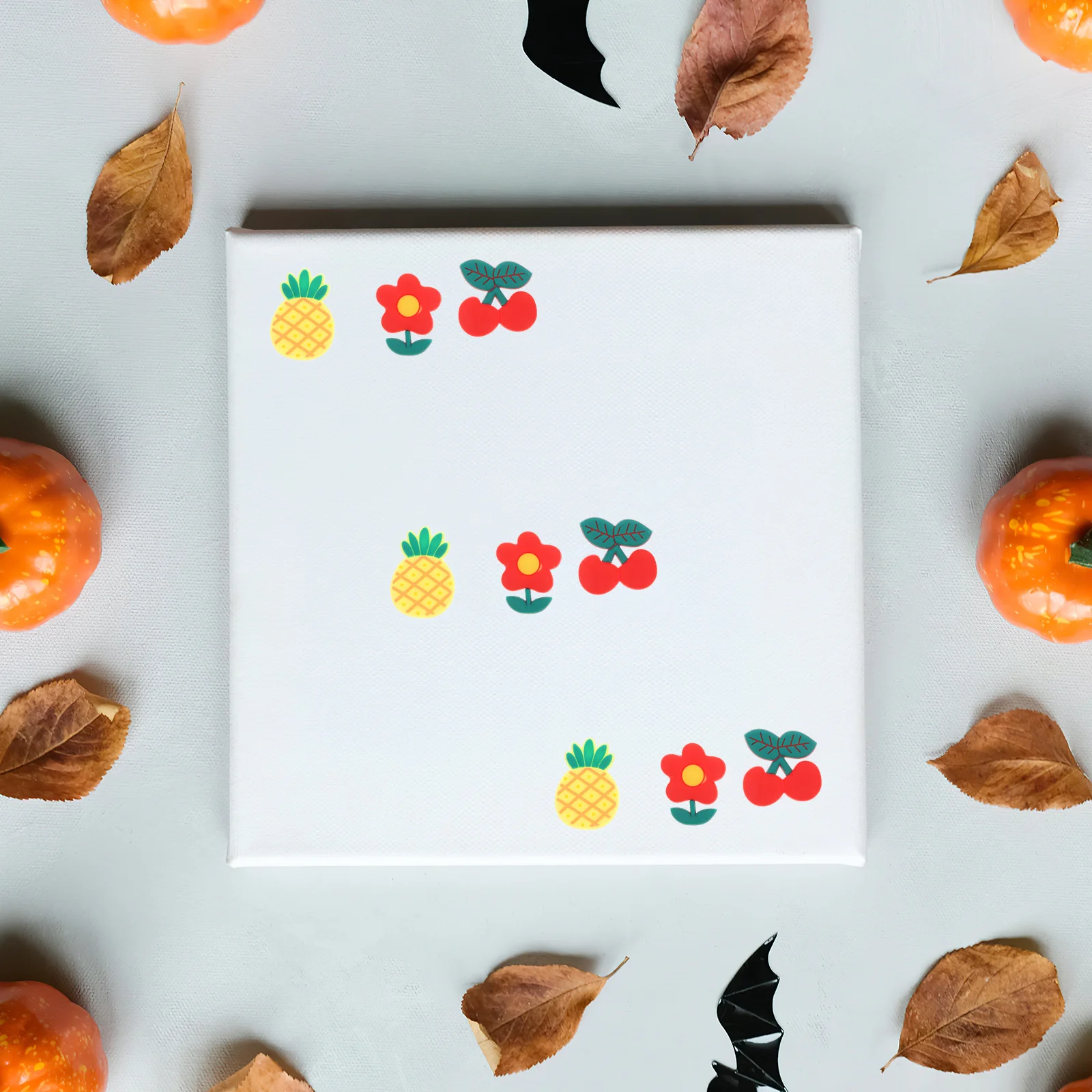 ชุดเครื่องประดับตกแต่งโทรศัพท์มือถือรูปผลไม้ 1 ชุด ทำจากพีวีซี น้ำหนักเบา งานฝีมือพลาสติก ของตกแต่งรูปดอกไม้จำลอง อุปกรณ์ตกแต่งงานฝีมือ DIY