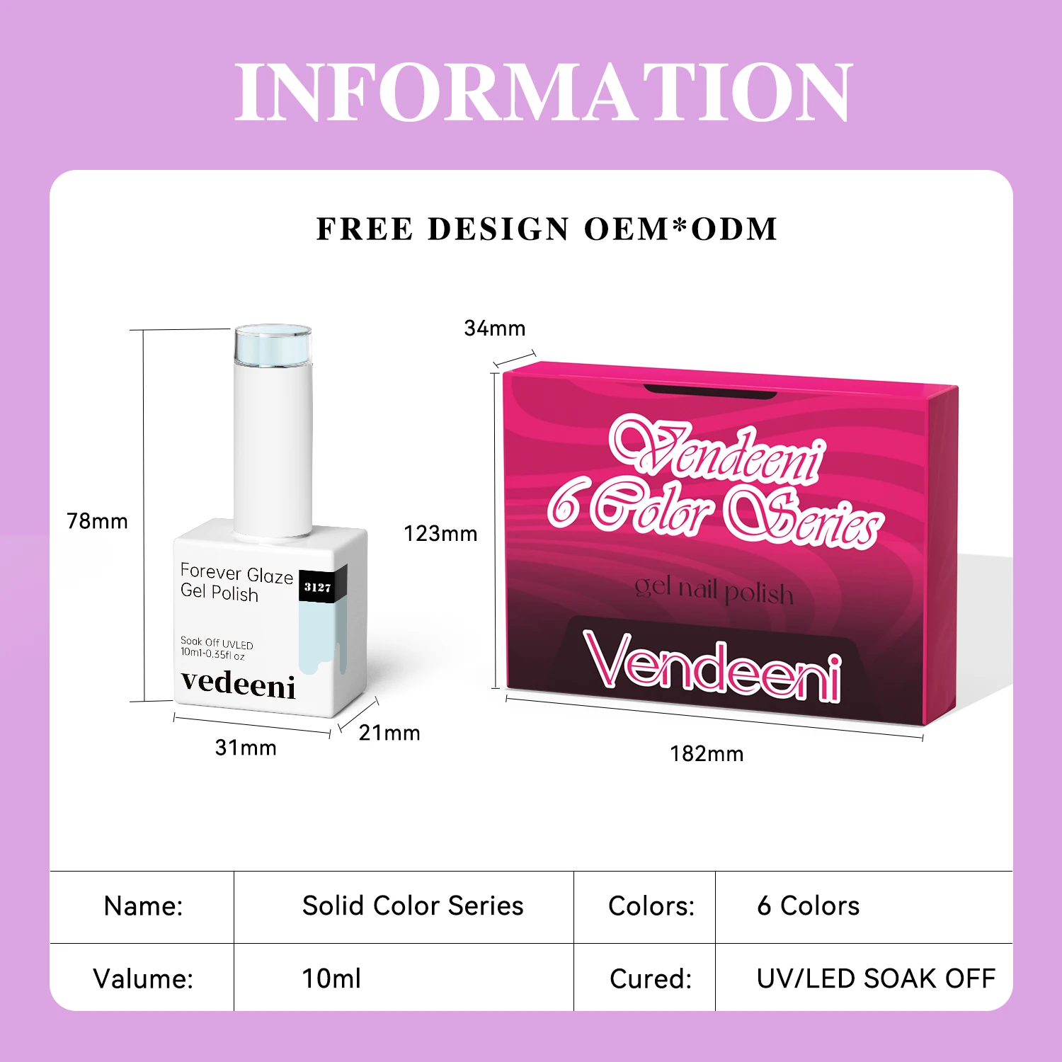 Vendeeni المهنية مسمار المورد عينة مجانية خدمة 6 ألوان هلام مسمار البولندية جمع TPO هيما الحرة OEM مخصص هلام البولندية #3