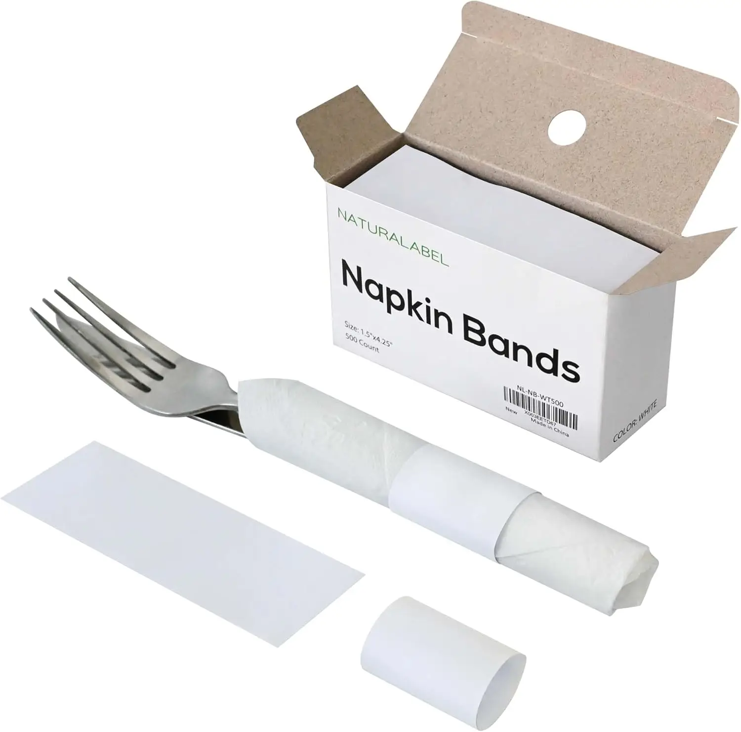 

NATURALABEL Napkin Band, Paper Napkin Rings Self Adhesive 500 Count