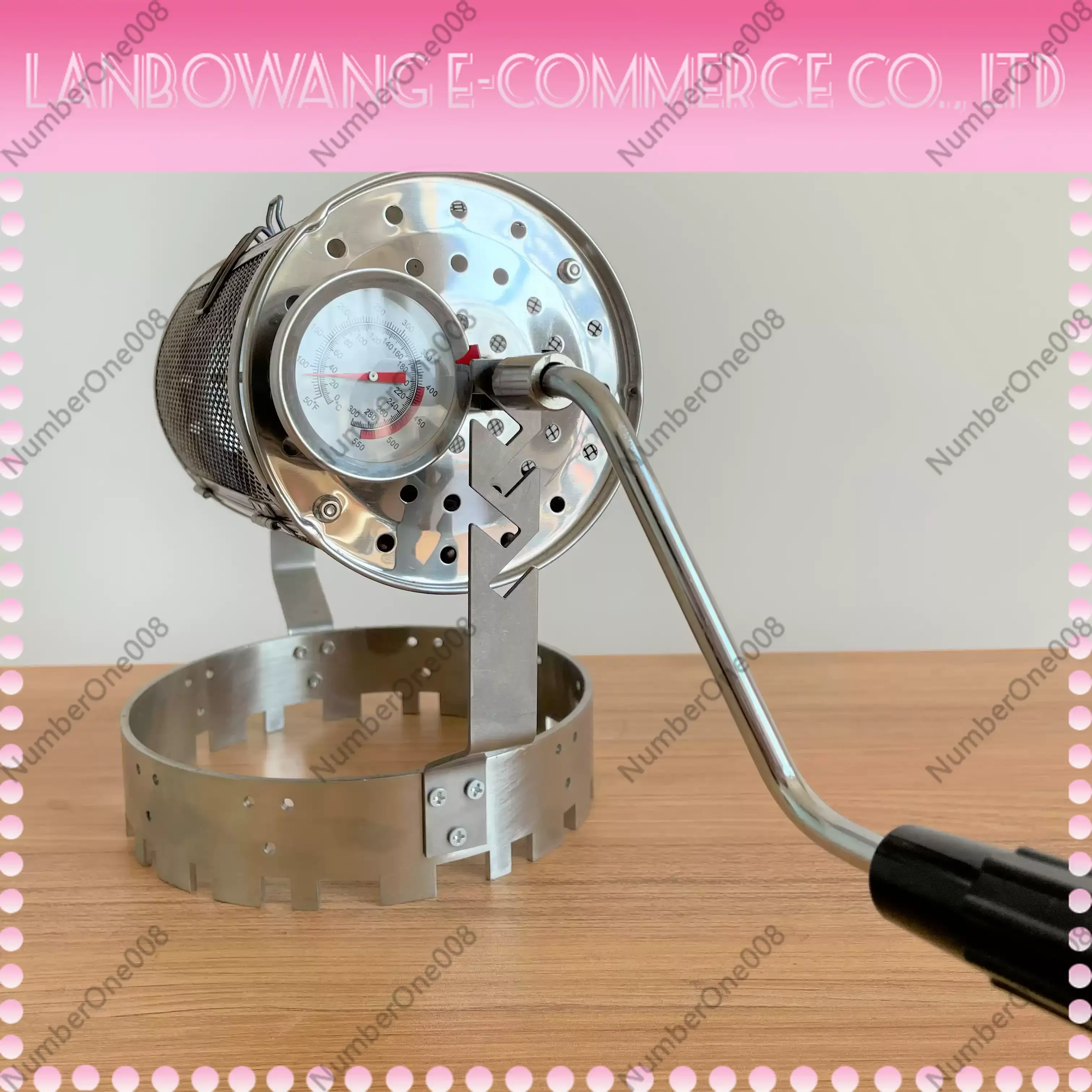 Hand Crank Coffee Roaster Net Type Manual Green Bean Roaster Compact for Home