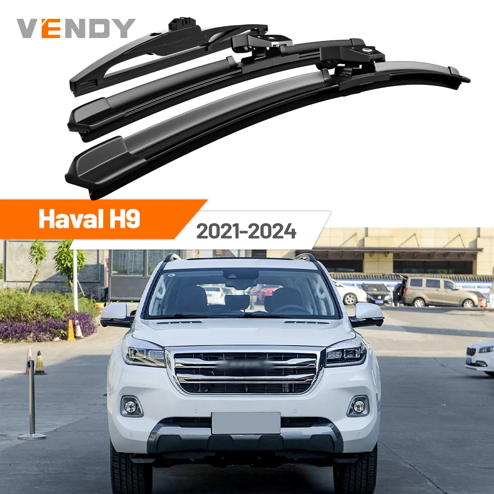 

For Great Wall Haval H9 2021-2024 2022 2023 Front & Rear Windshield Wiper Blades Windscreen Wipers Set Accessories