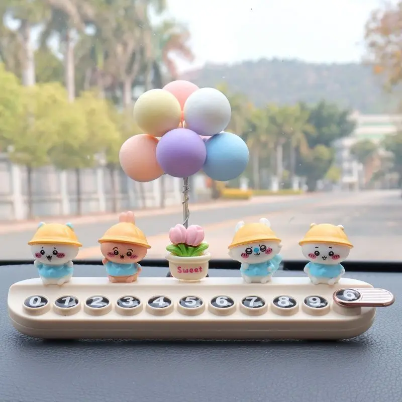 Anime Chiikawa Hachiware Move The Car Phone Plate Cute Usagi Temporary Parking Number Plate Ornaments Vehicle Mounted Jewelry - view 2
