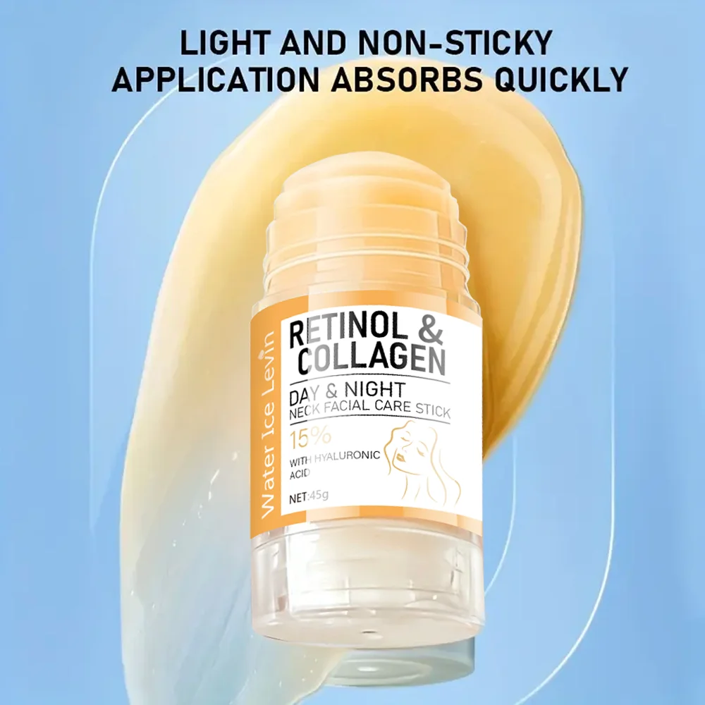45g Retinol และ Collagen Day and Night Neck Cream Facial Stick, Hydrating, Moisturizing, ไม่เหนียวเหนอะหนะ, ดูดซับง่าย, อ่อนโยนและไม่ระคายเคือง, การดูดซึมลึก!