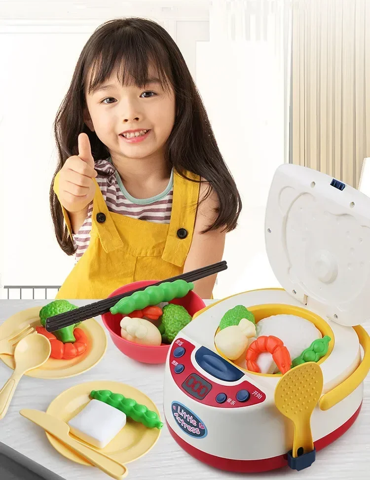 20pcs music spray rice cooker kids kitchen goods set rice cooker Simulation kitchen utensils play house kids toys for baby gift