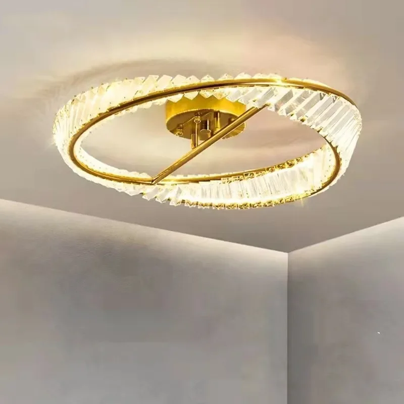 

Irregular Plated Gold Metal Led Dimmable Ceiling Light Lustre K9 Crystals Ceiling Lamp Art Deco Indoor Lighting Led Luminarias