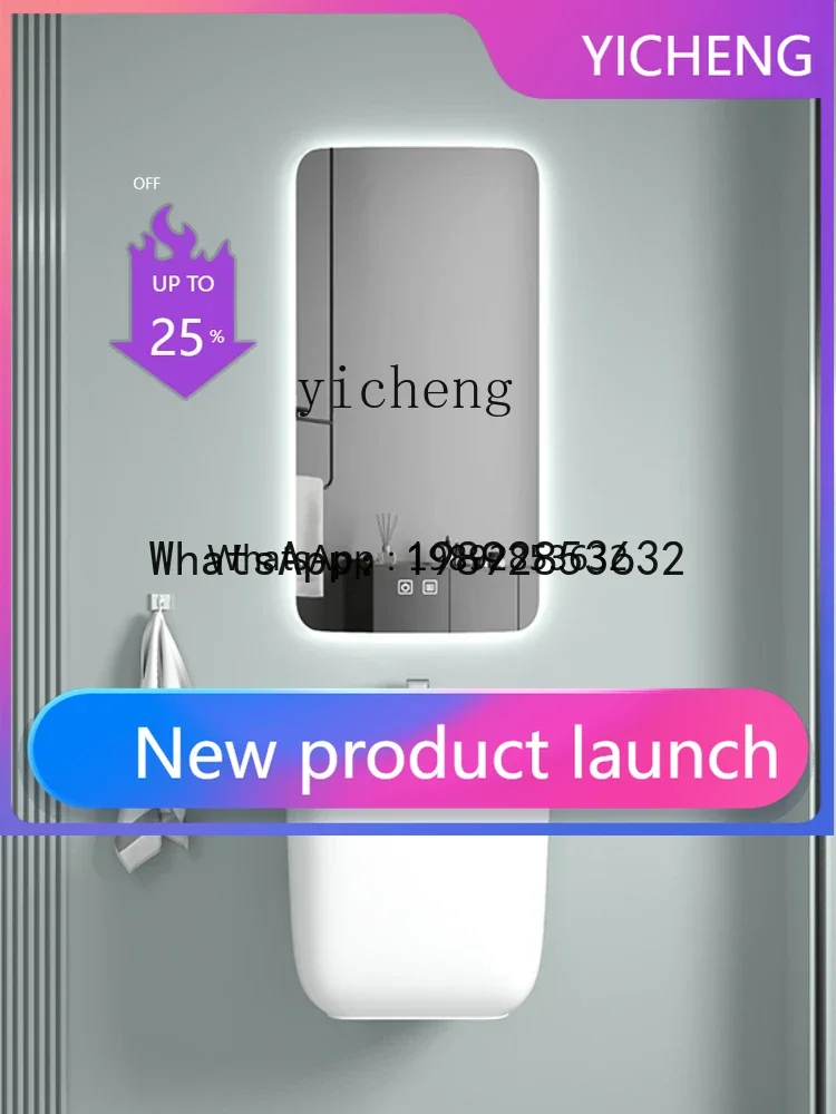 LYY Washbasin Ceramic Mini Apartment Domestic Toilet Wash Basin Wall-Hung Basin Hand Plate