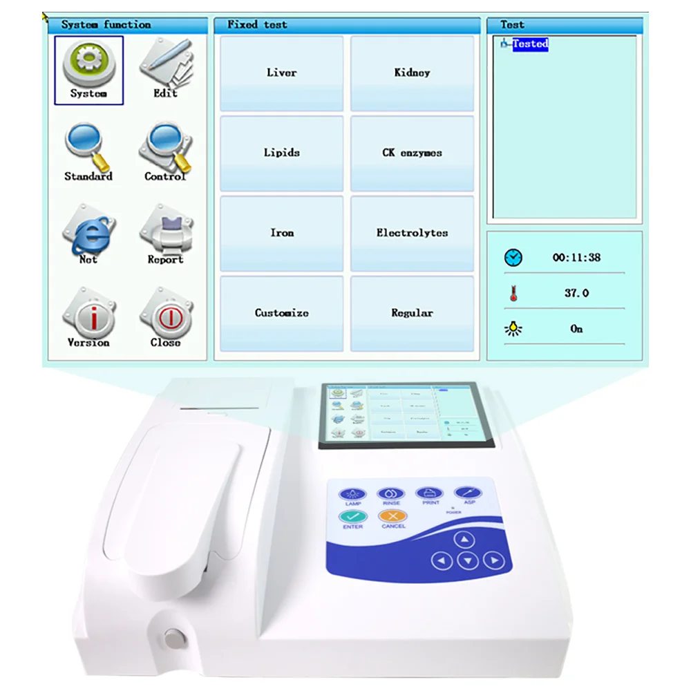 Bc300 Semi Automatic Biochemistry Analyzer  Immunofluorescence Analyzer Immunoassay Analyzer Medical Cheap Price