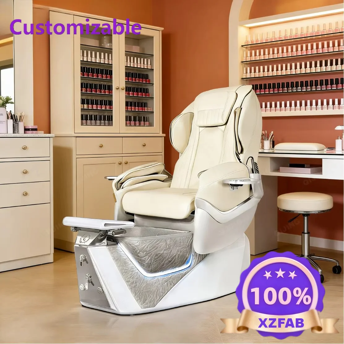 Factory Direct 2026 Luxury Modern Nail Salon Furniture Electric Full Body Massage Manicure Whirlpool Pedicure Spa Chair