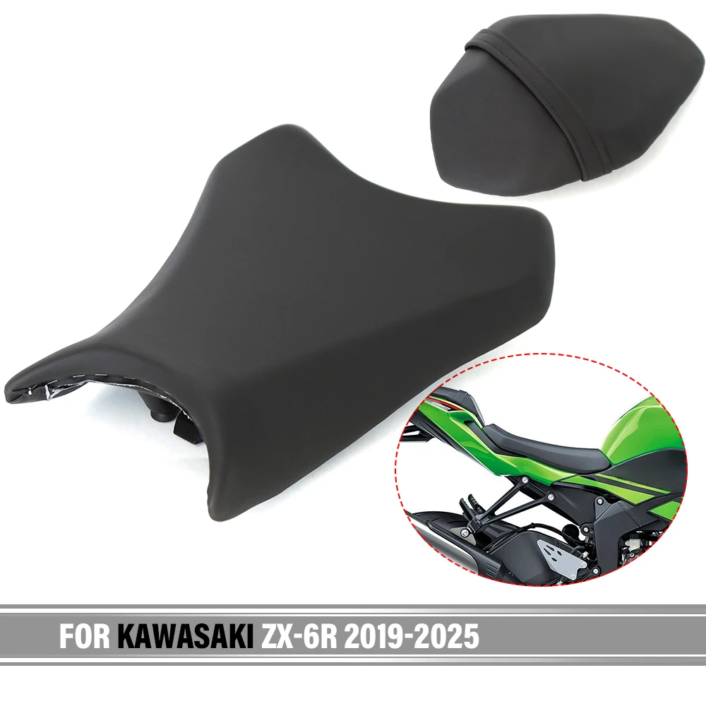 دراجة نارية وسادة المقعد الأمامي لكاواساكي ZX6R 2019-2025 ZX 6R ZX-6R 2024 2023 الارتفاع الأصلي مقعد الركاب الخلفي للسائق الأمامي