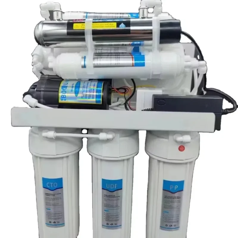 High-Flow Rate 6-Stage UV Water Tank System Electric Portable Under-Sink Filter Elements Machine RO Drinking Machine