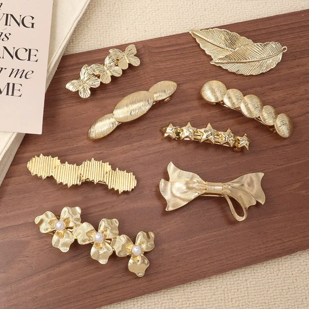 Ensemble de clips à ressort en métal pour femmes, pince à bord exquis, favoris, pince à cheveux adaptée à un usage quotidien des filles, accessoire pour cheveux, cadeau