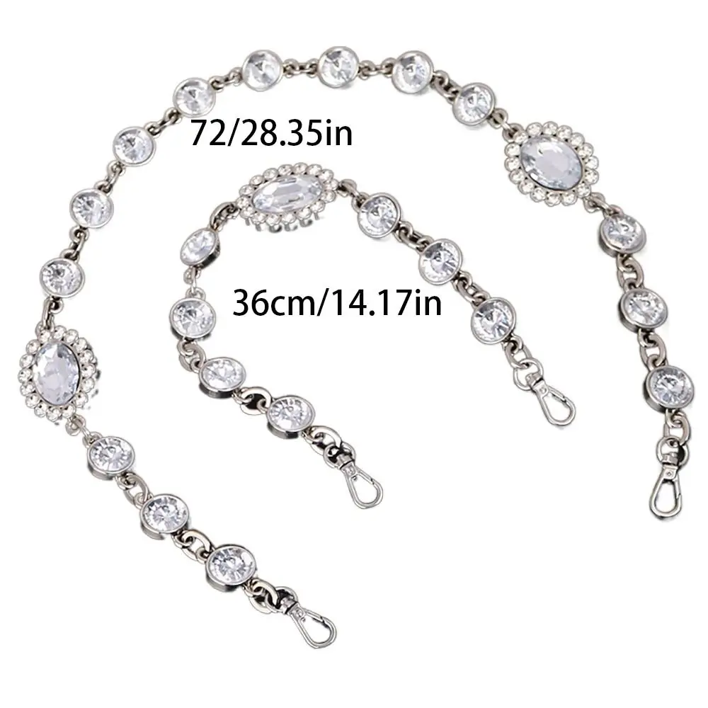 Fashion Metal Rhinestone Bag Chain Shoulder Strap Shining Replacement Handles Bag Accessory Women