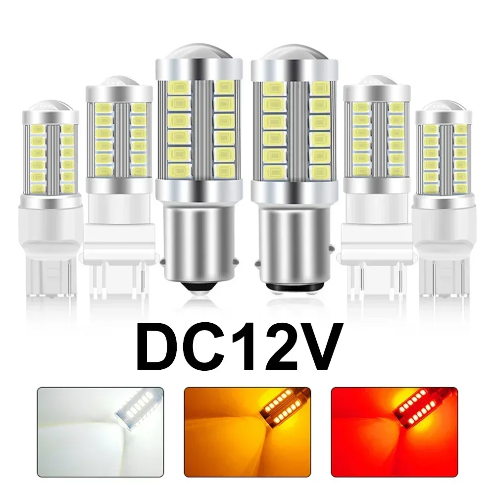 

2X 1156 BA15S P21W 1157 P21/5W BAY15D BAU15S PY21W T20 7443 7440 3157 3156 LED Bulb Brake Reverse DRL Turn Signal Light 12V 24V