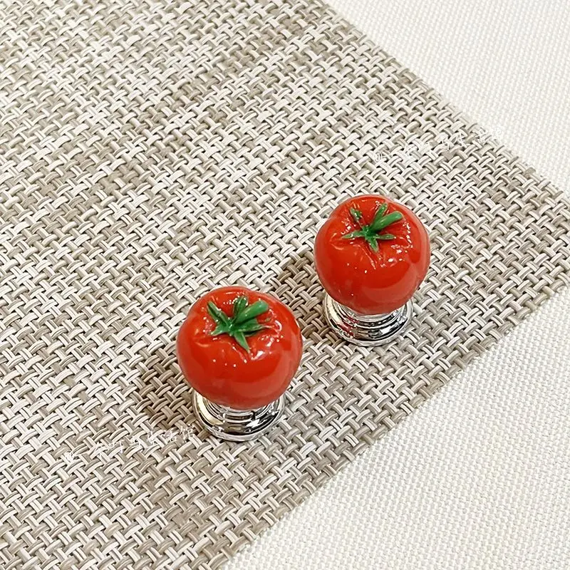 Cute Little Tomato Toilet Press Nail Nail Nail Art Special Creative Toilet Button Flush Water Tank Auxiliary Button