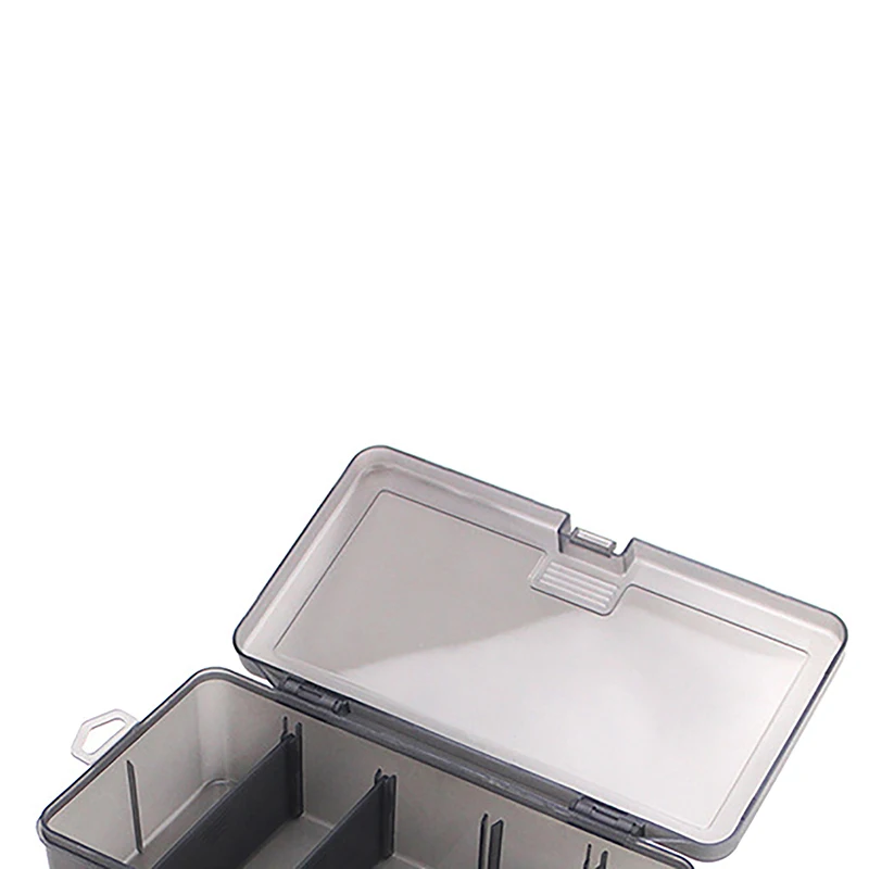 

Gray Color Double Layer Road Sub Box Pp Material Fake Bait Accessories Tool Box Plastic Box Fishing Gear