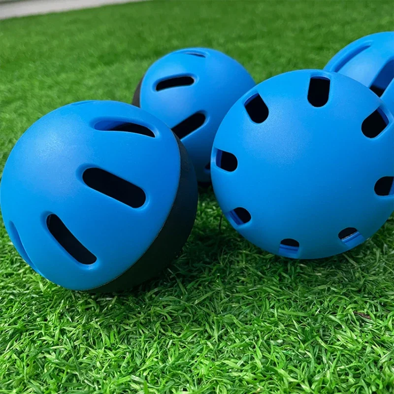 5PCS Baseball Practice Balls 74MM Super Soft Indoor & Outdoor Auxiliary Balls EVA Hollow Hole Balls Black & Blue Duplicates