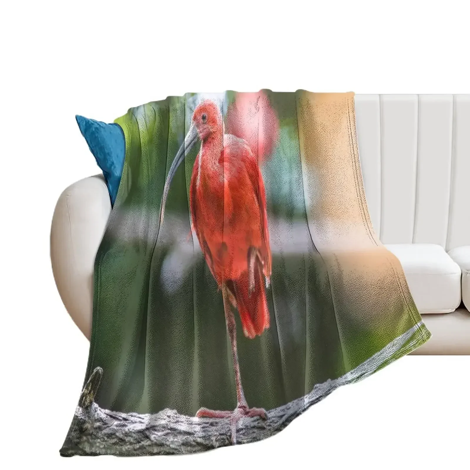 

Tropical Scarlet Ibis Throw Blanket Furry Nap Blankets