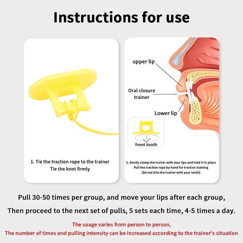 3 قطعة/المجموعة النوم الفم التنفس مصحح الشفاه العضلات التدريب مدلك رفع الشفاه التمارين إبقاء الفم تشديد مصحح #4