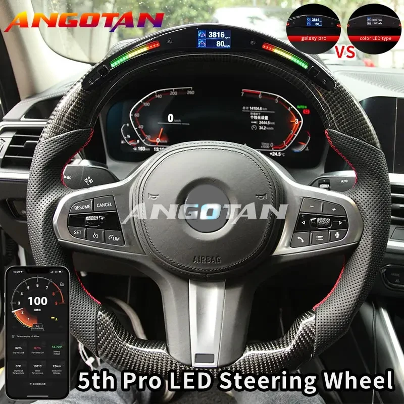 

LED Carbon Fiber Perforated Leather Steering Wheel For BMW 3 series G20 G21 G28 G22 G29 G80 G82 2018 2019 2020 2021 2022