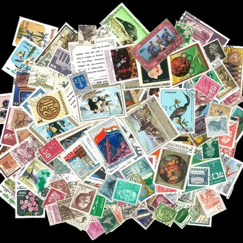 Lots 100/500/1000pcs Europe Asia Africa America Ocean Original Stamps World Postage Stamp with Postmark Good Condition No Repeat