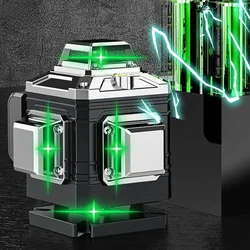 8/16 linii 3D/4D poziom lasera zielona linia samopoziomująca 360 ° pozioma i krzyżujące się pionowo potężne narzędzia do poziom lasera Laser z zielonym strumieniem