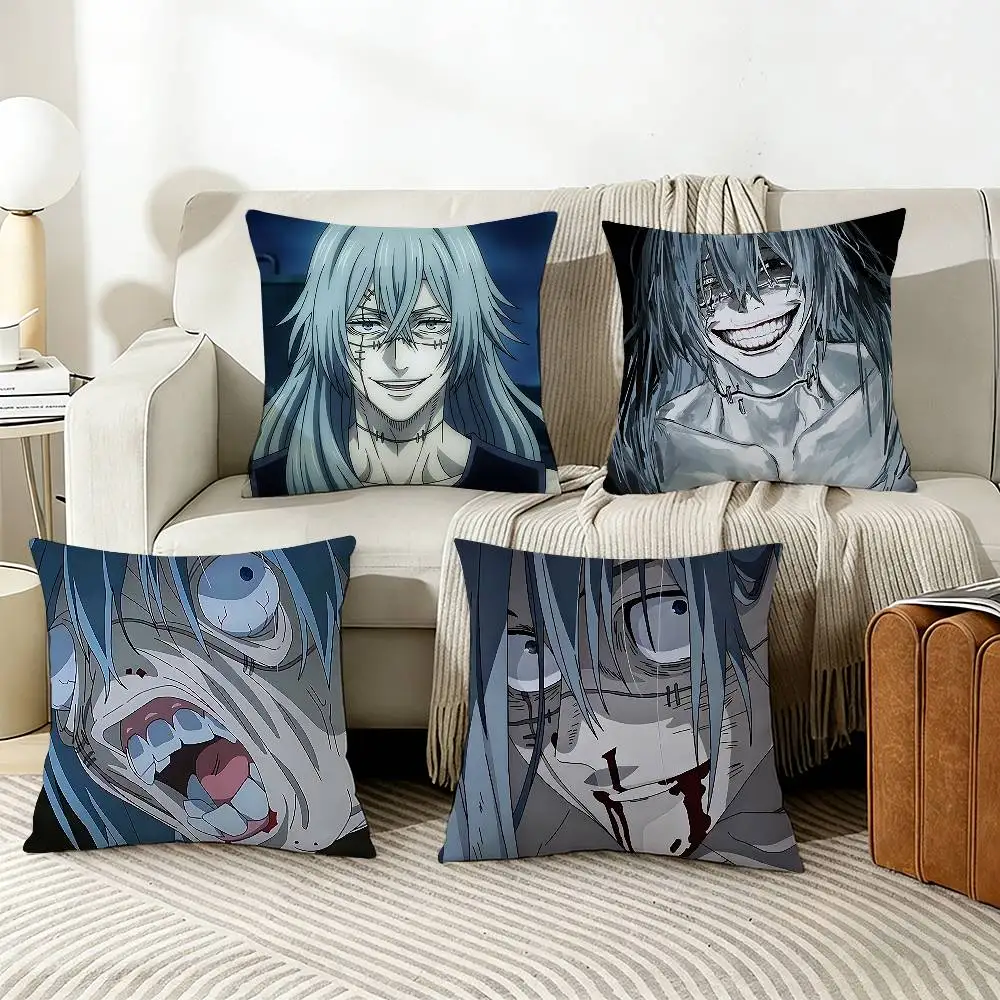 

J-Jujutsu K-Kaisen M-Mahito Pillow Case Living Room Sofa Cushion Cover Suitable For Home Bedroom Room Decoration